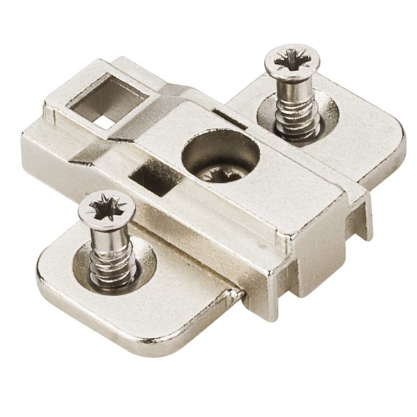 Hardware Resources Heavy Duty 0 mm Cam Adjustable Zinc Die Cast Plate with Euro Screws 500 Series Euro Hinges 400.0P72.75